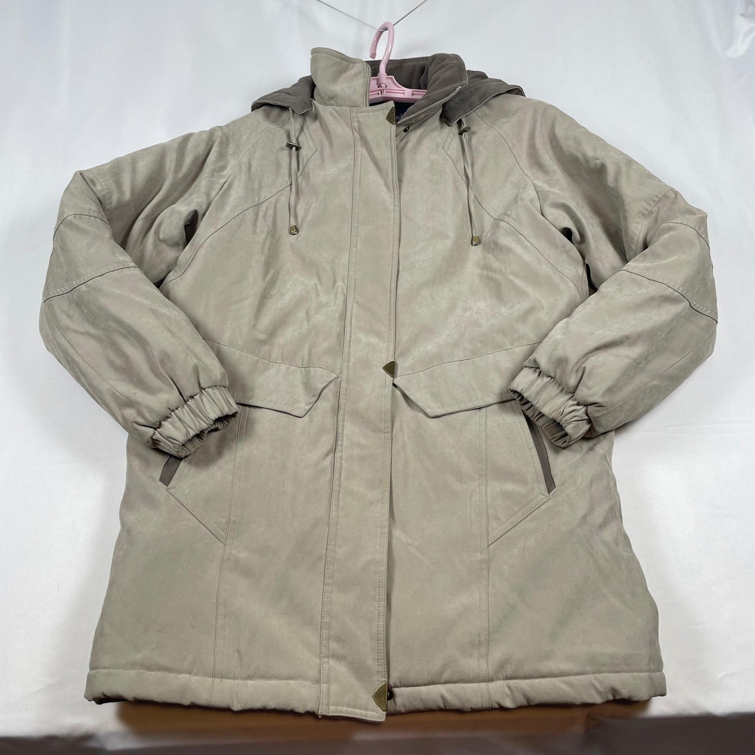 Mackintosh New England Hooded Rain Coat Womens Small Warm Lined Beige Jacket