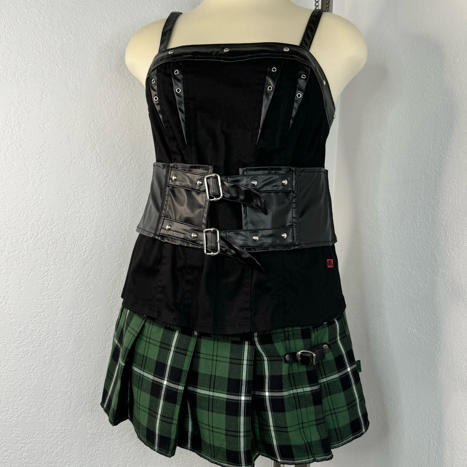 NWT Tripp NYC Black Faux Leather Corset Top Size XL