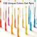 120 Unique Colors (No Duplicates) Gel Pens Set -Coloring Books Art Markers