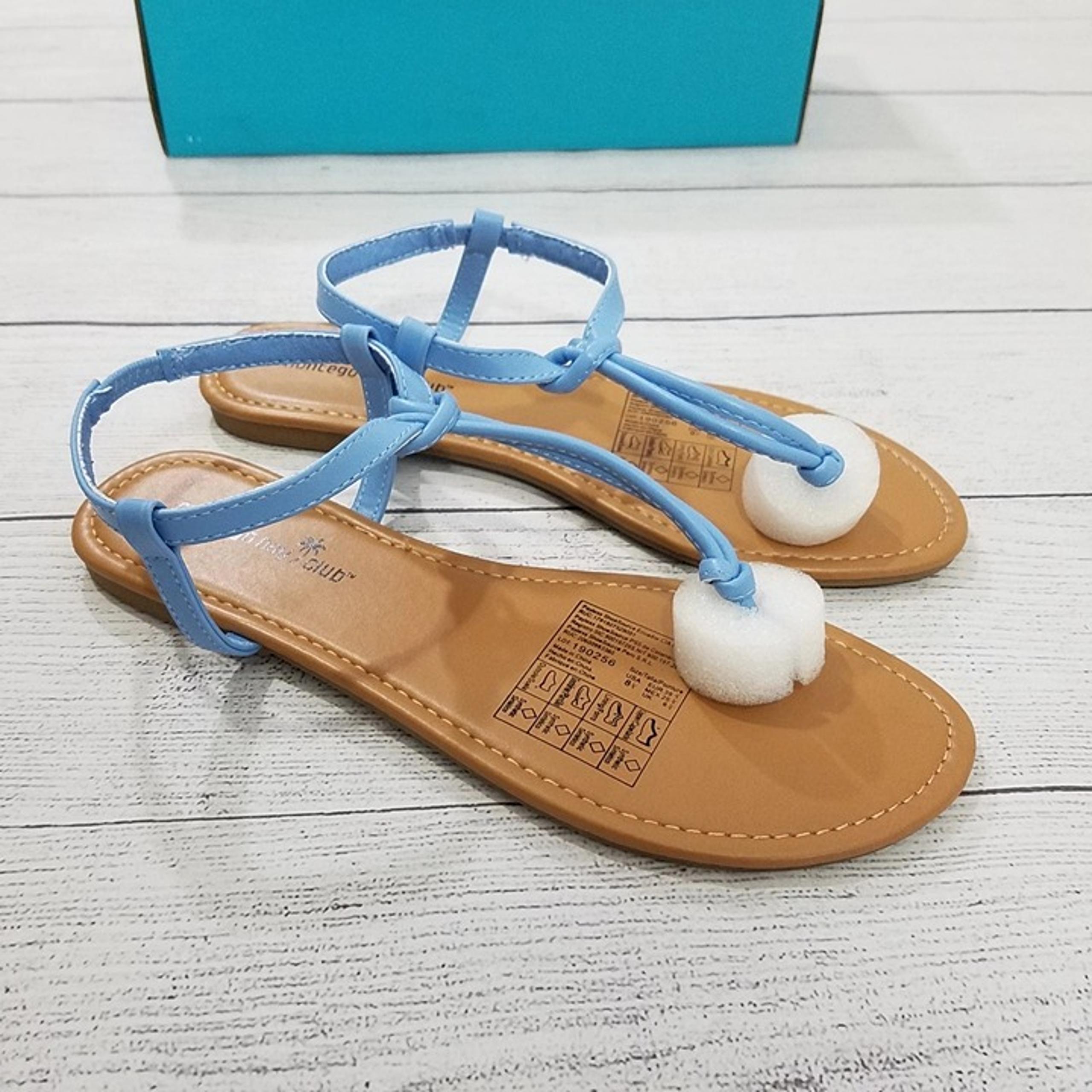 Montego Bay Club Meade Knot Thong Sandals Women's Size 8.5 - Blue
