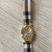 Vintage Prestige by Waltham Plaid Band Quartz Golden Watch