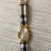 Vintage Prestige by Waltham Plaid Band Quartz Golden Watch