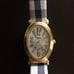 Vintage Prestige by Waltham Plaid Band Quartz Golden Watch