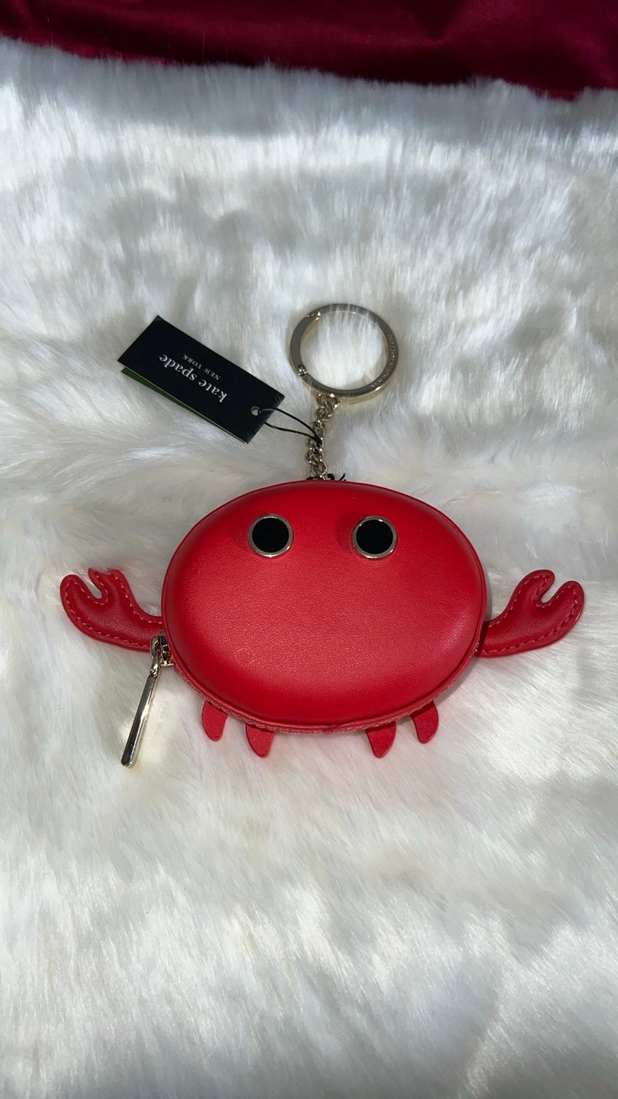 Kate Spade Crab Coin purse keychain NWT Pinch Me