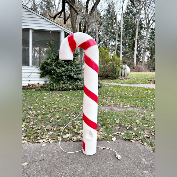 Vintage 39" Christmas Candy Cane Lighted Blow Mold Yard Decor