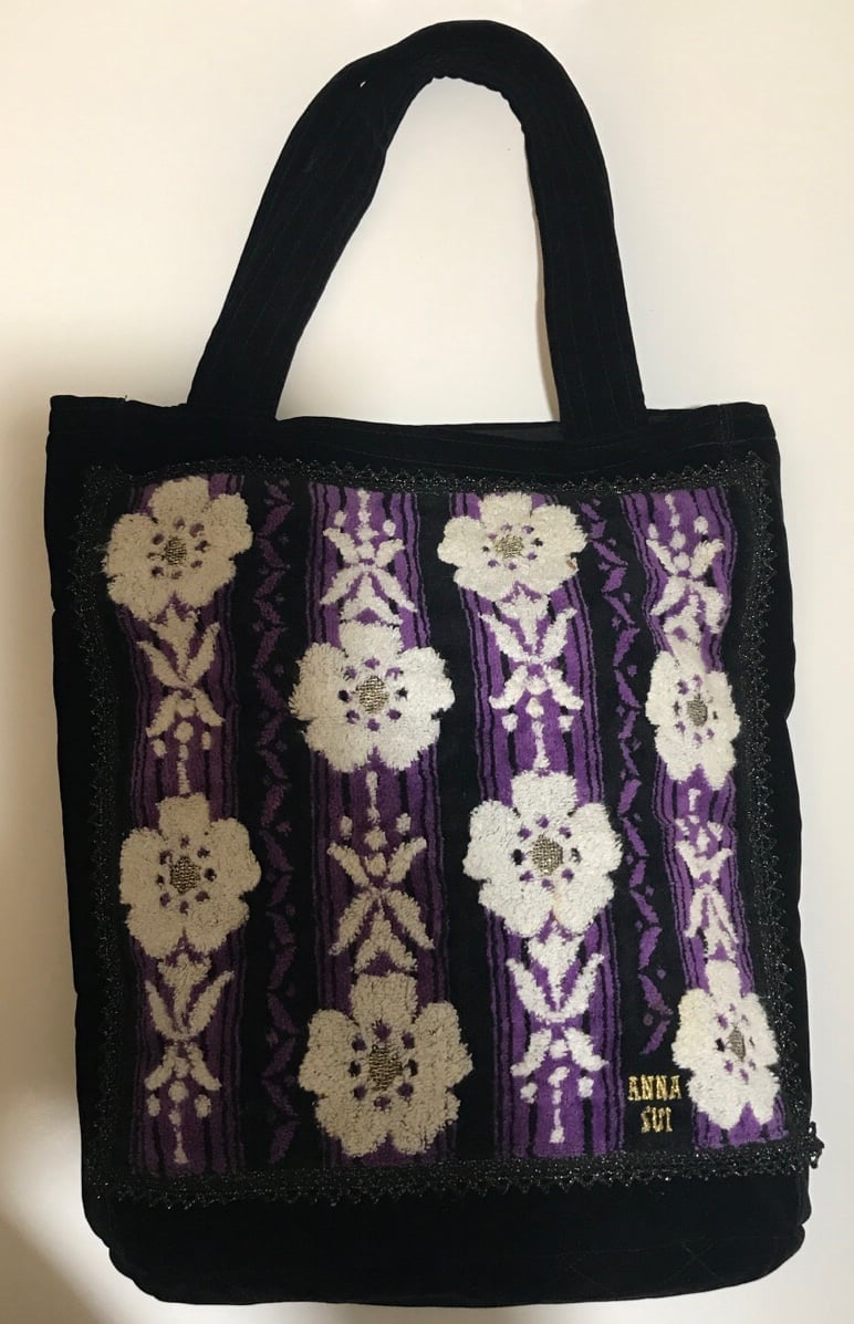 Ana Sui Embroidered tote suede bag