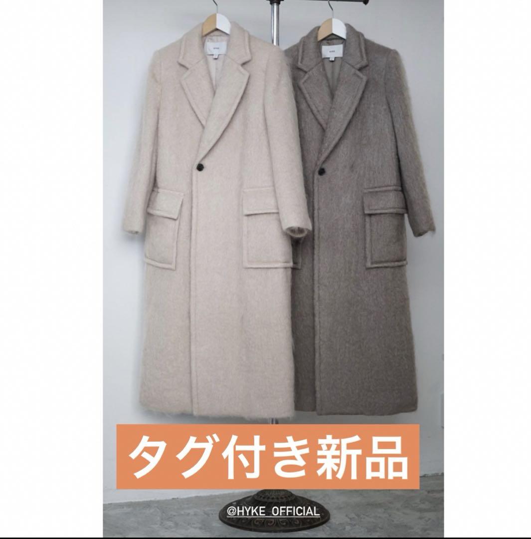 【大注目】 HYKE New] Tagged Mohair Coat Double-Breasted ジャケット・アウター