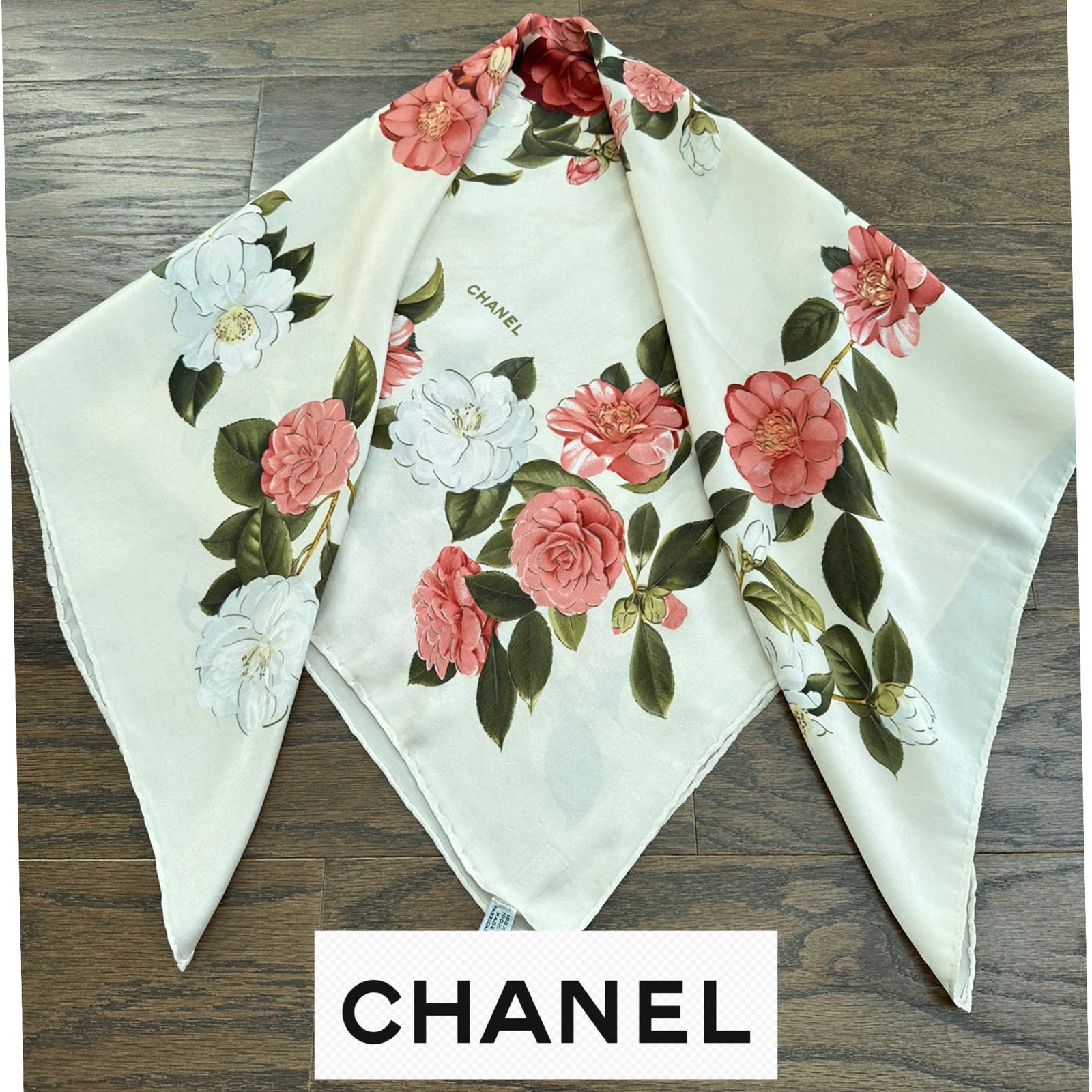 CHANEL Classic Roses Silk Scarf