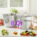 Princess House HERITAGE® SIGNATURE8-Qt. Stockpot with Steaming Basket 3686