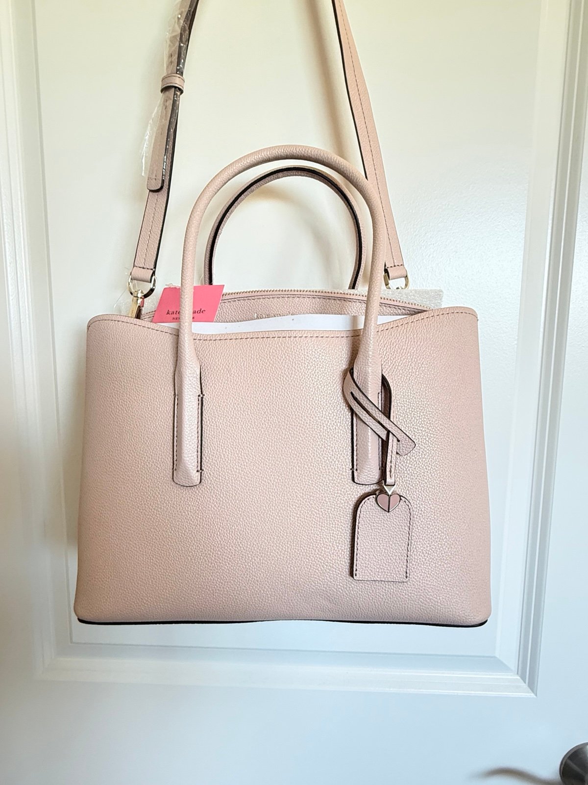 New Kate Spade large light pink Margaux satchel