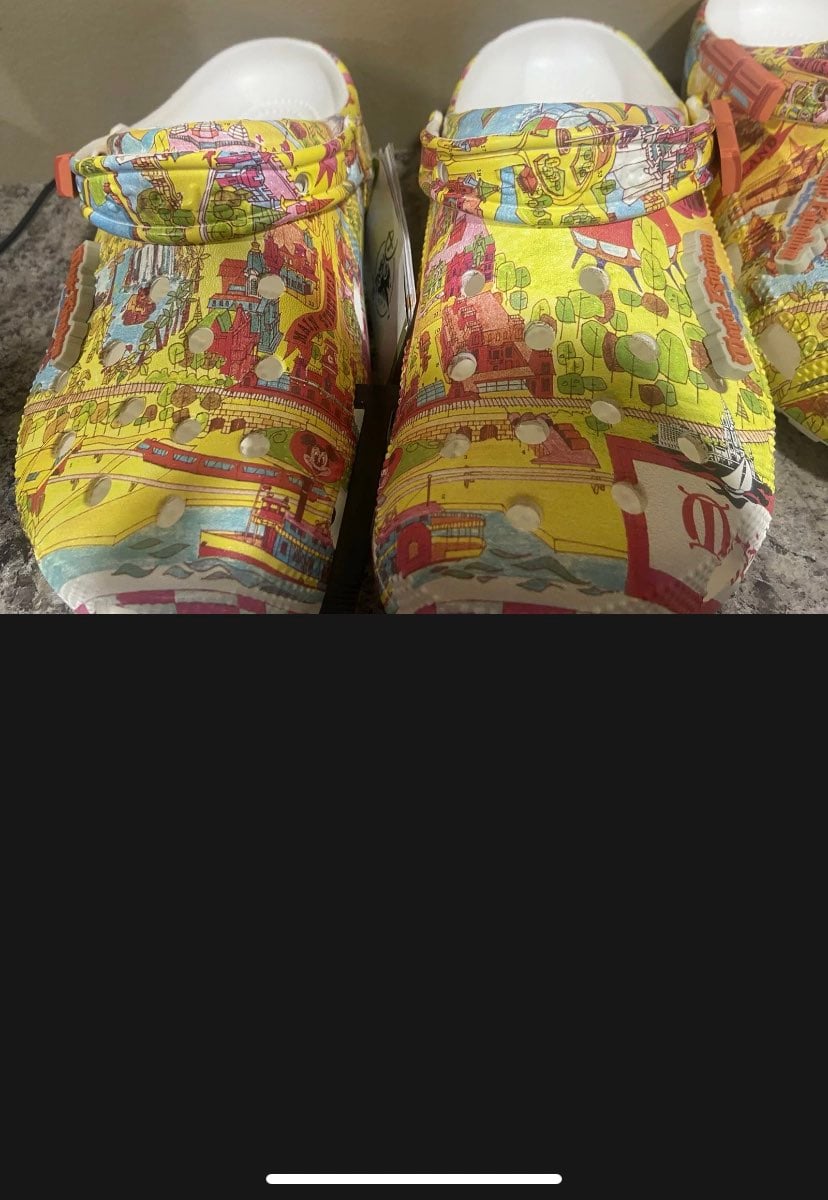 NWT Disney Magic Kingdom Vintage Map Crocs W11/M9