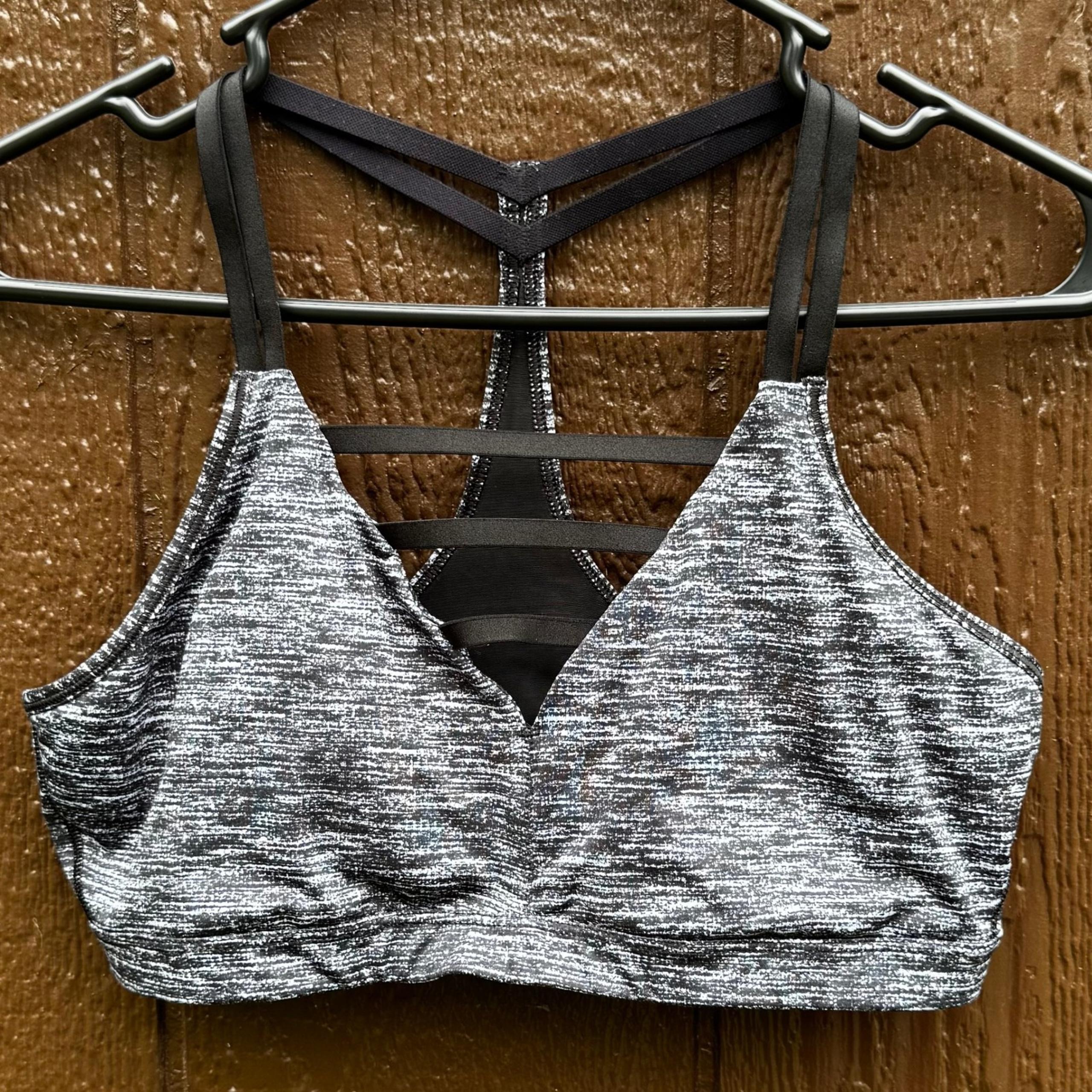Women's Victoria Secret VSX Sport Bra Black/White Heather Size Large