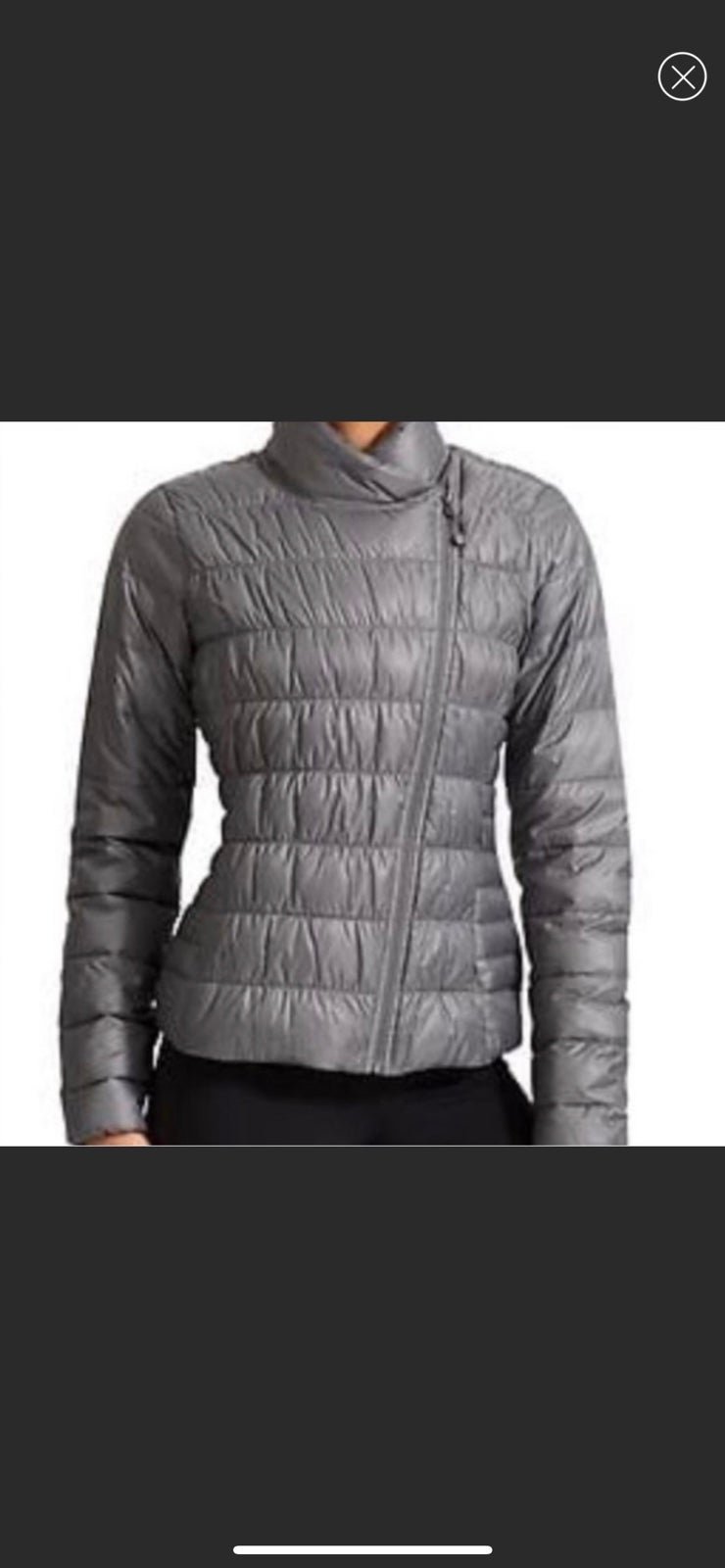 Athleta Downalicious Black Quilted Puffer, size L