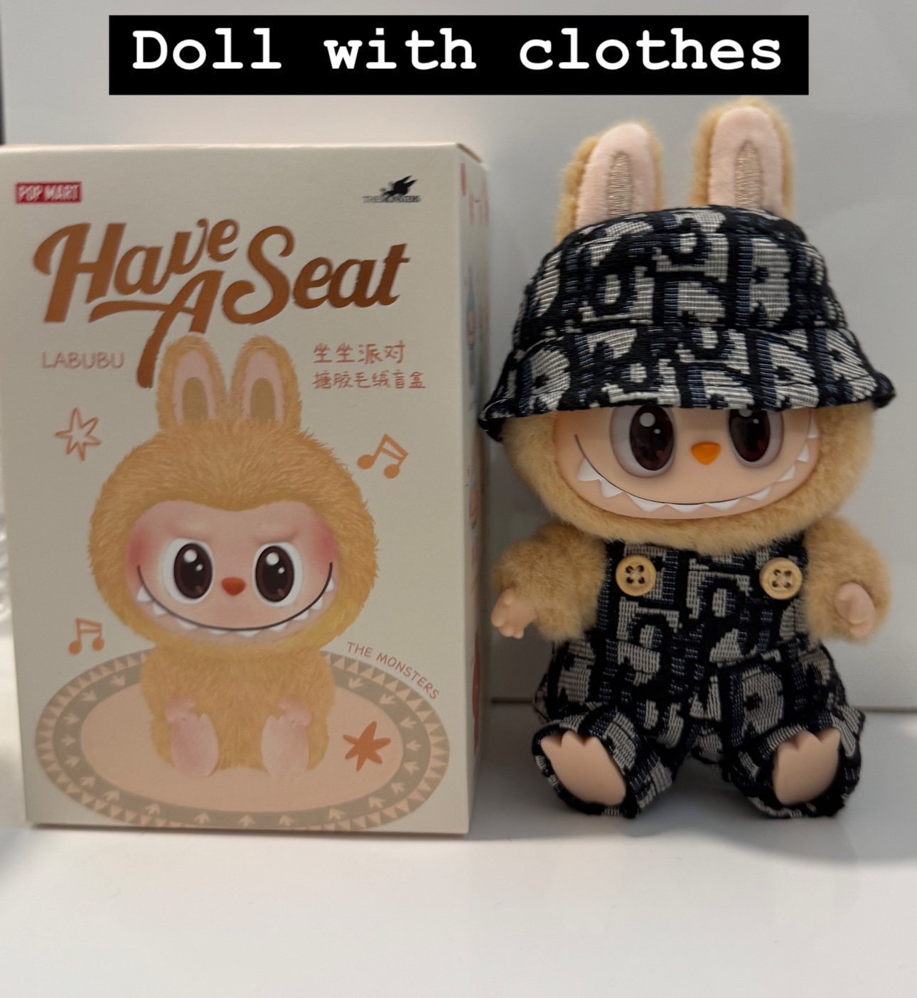 Pop Mart Labubu Baba Have A Seat Pendant with Clothes set