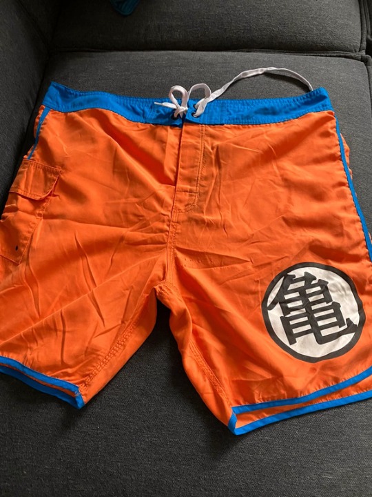 Orange and blue Dragonball Z swimwhorts