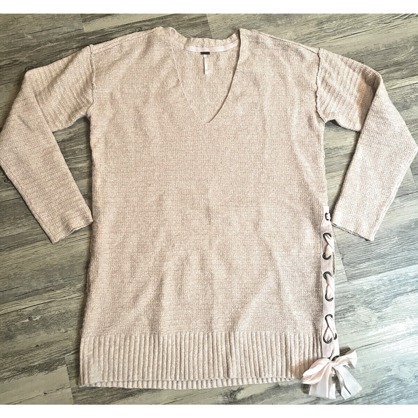 Free people lace up sweater 2025