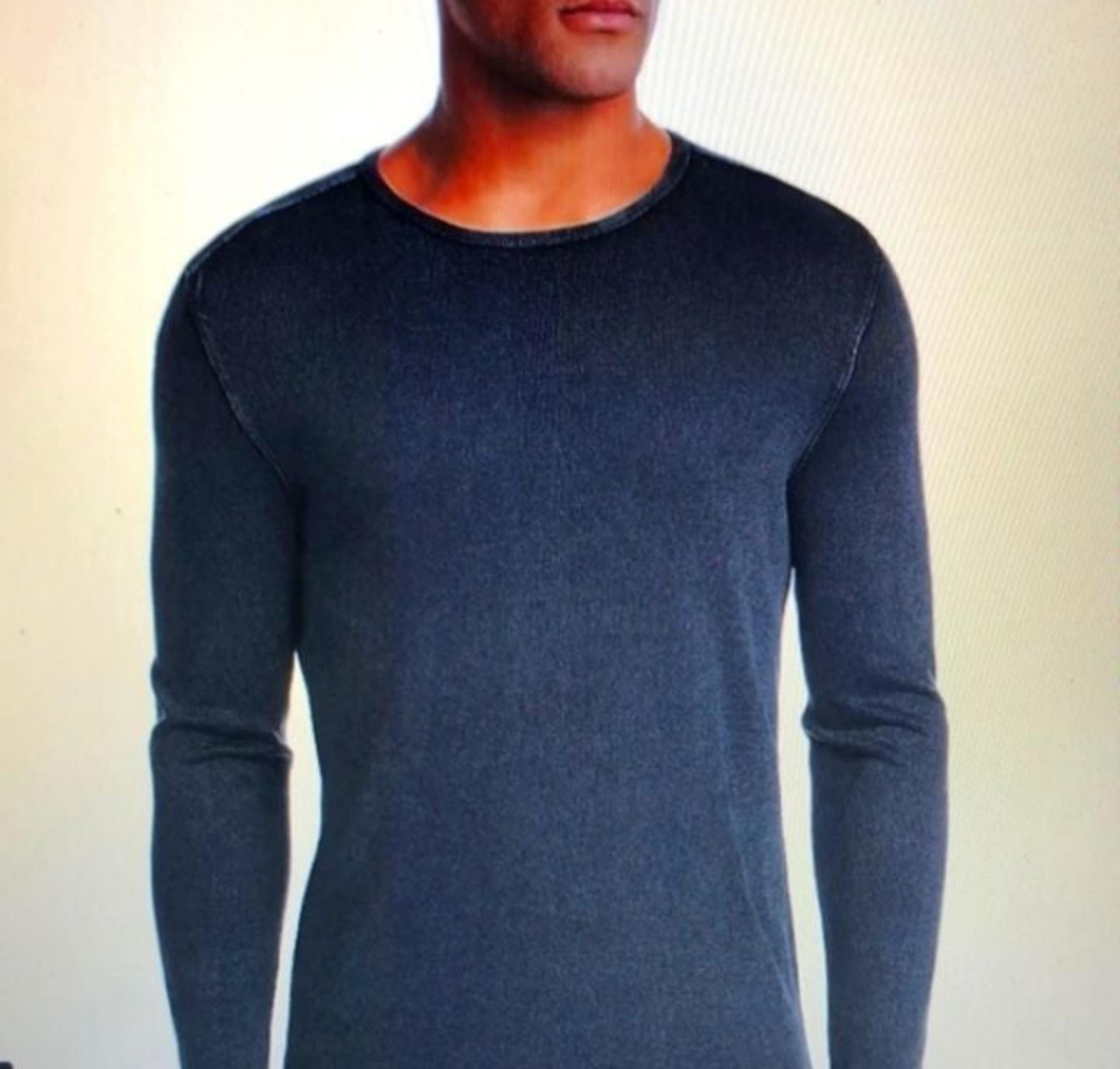 John Varvatos Acid-Washed Crewneck Sweater