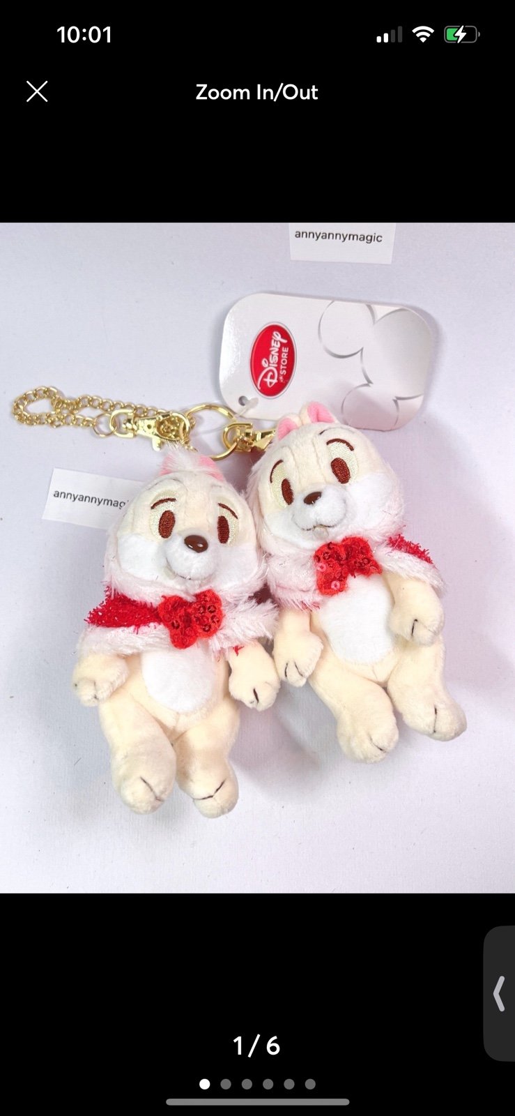Disney Store Japan Chip Dale Christmas plush keychain set no637
