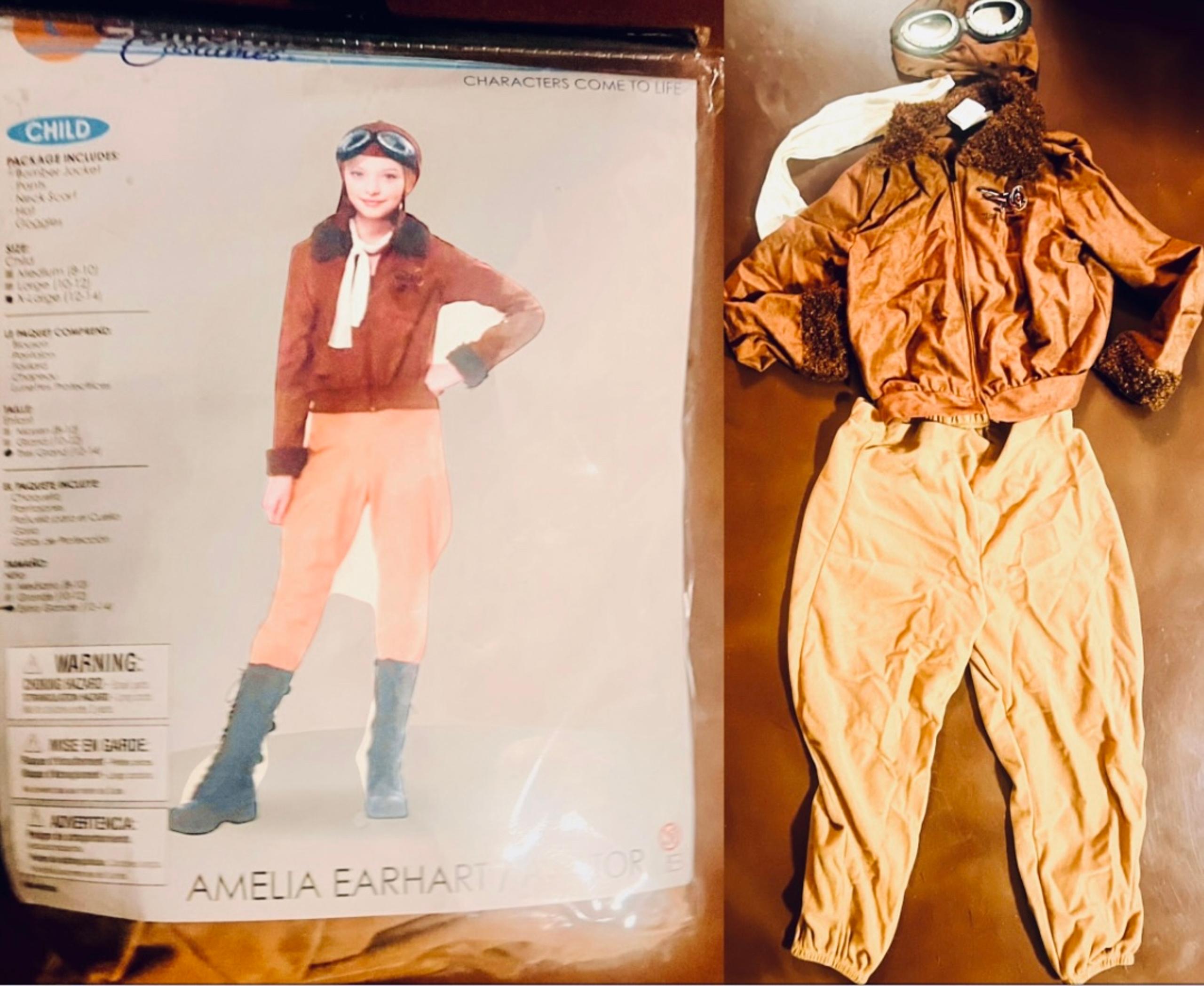 California Costumes Amelia Earhart-Aviator Costume Kids XL(12-14)~NEW
