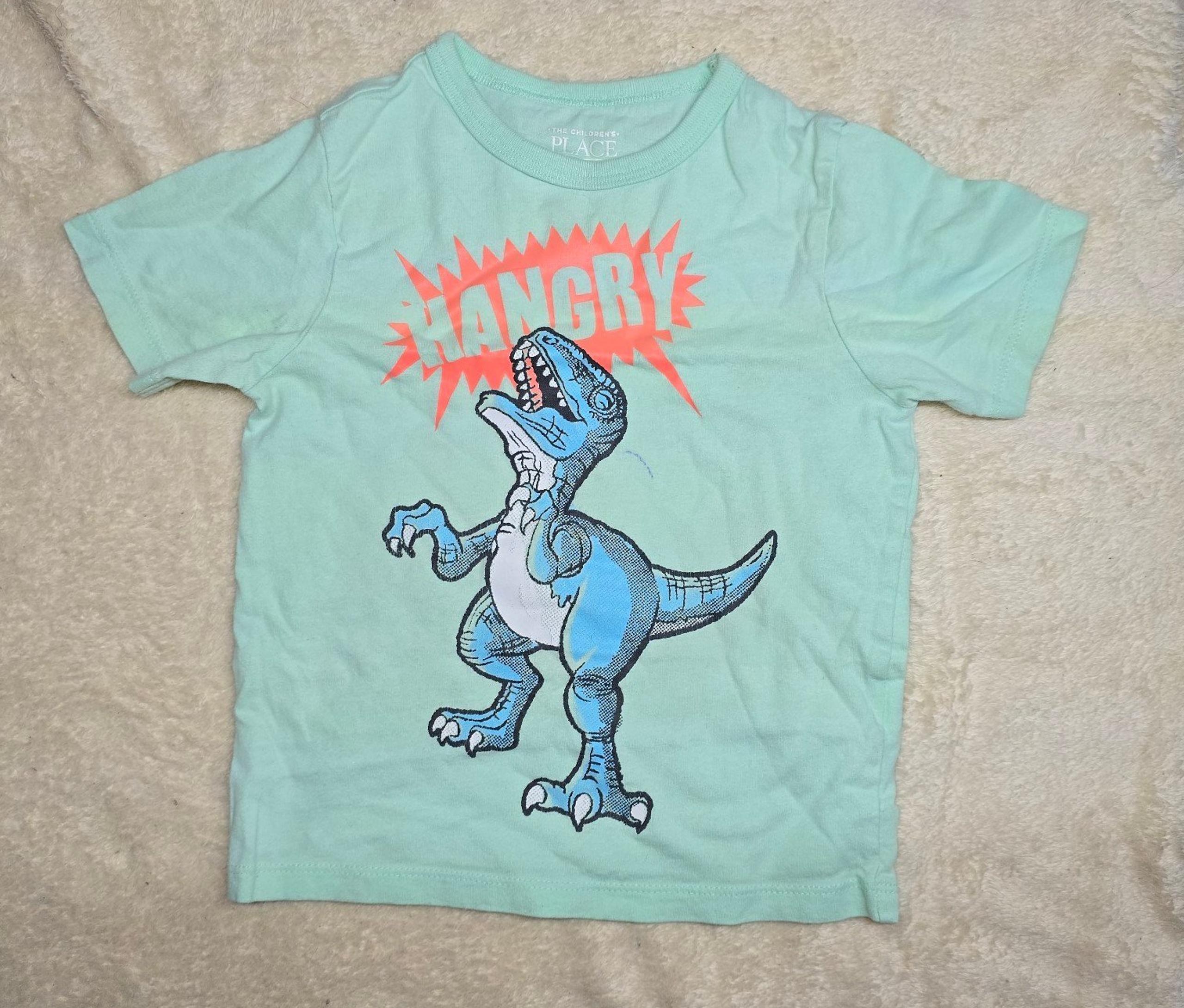 The Children's Place Boys Mint Green Hangry Dinosaur T Shirt Size 2T