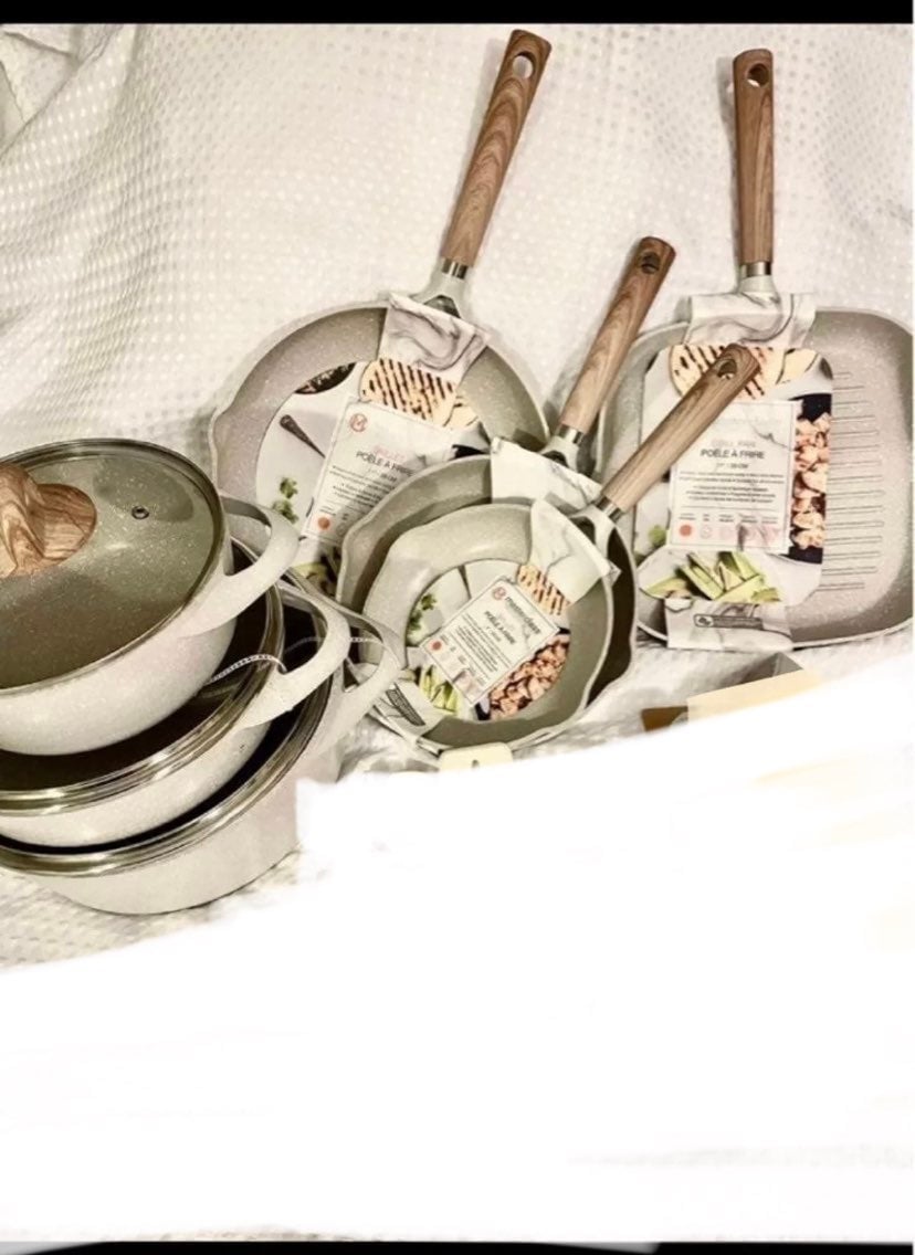 Masterclass Premium Beige Speckled Cookware Set