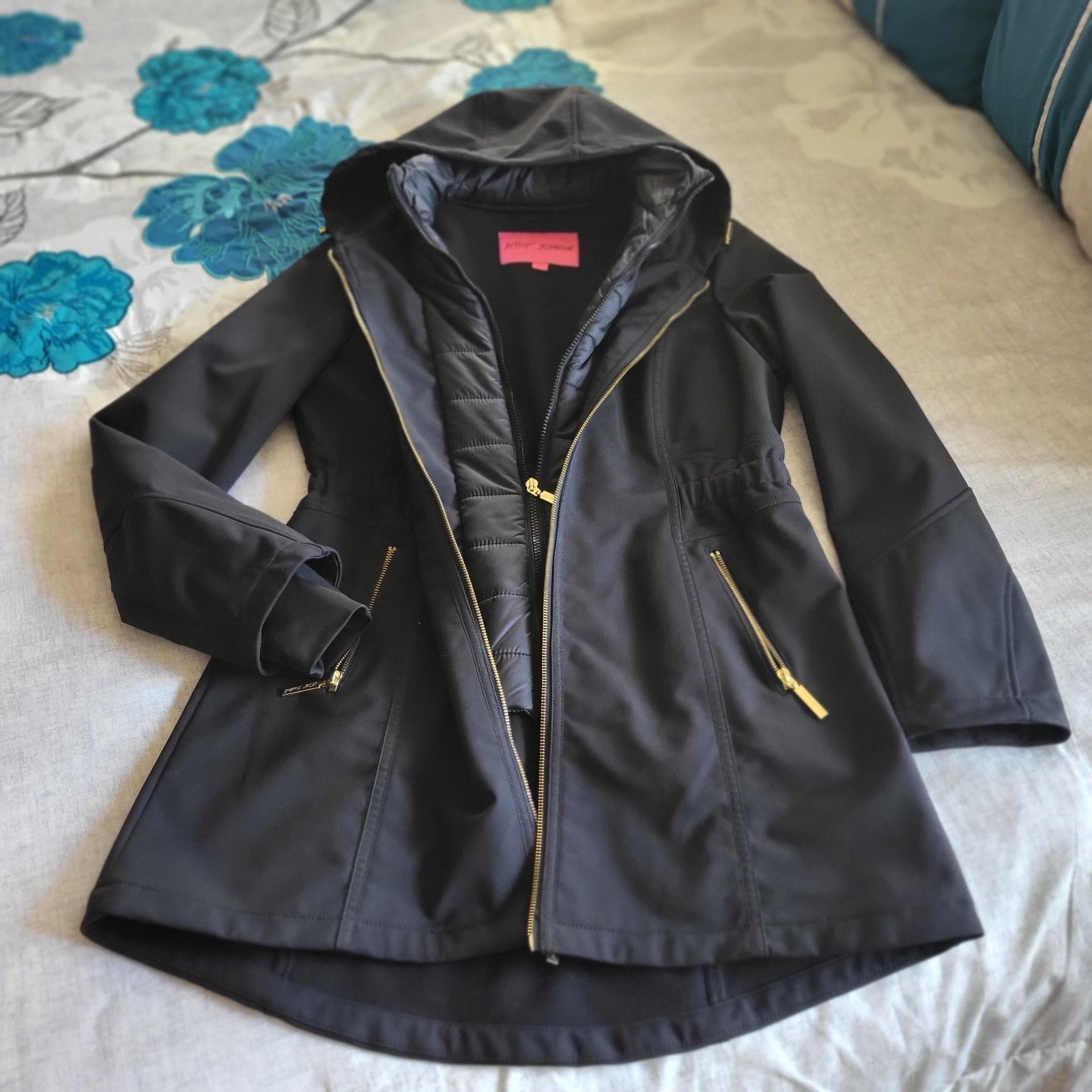 Betsey Johnson black trench coat