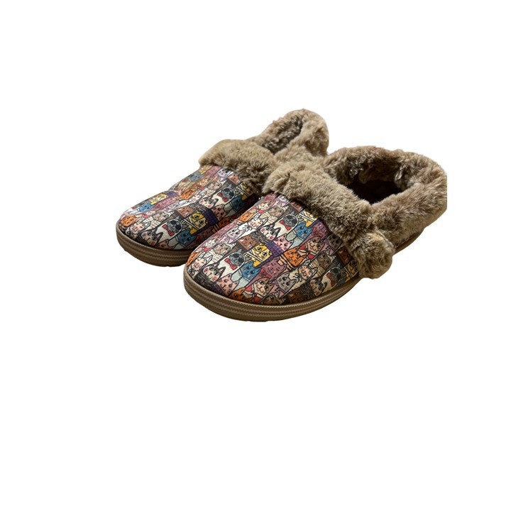 Bobs Skechers Faux Fur-Lined Chic Cat Shoes Too Cozy Slip On SN 33347 Size 8