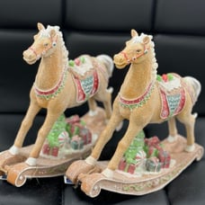 2 gingerbread rocking horses