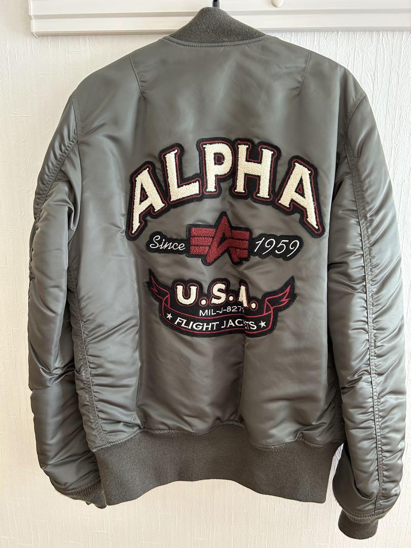 ALPHA INDUSTRIES MA-1 Jacket, Back Logo, Size L