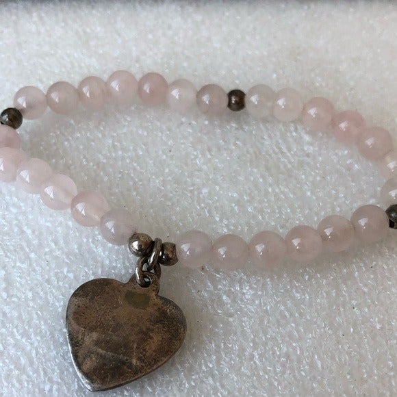Avon pink rose Quartz heart bracelet