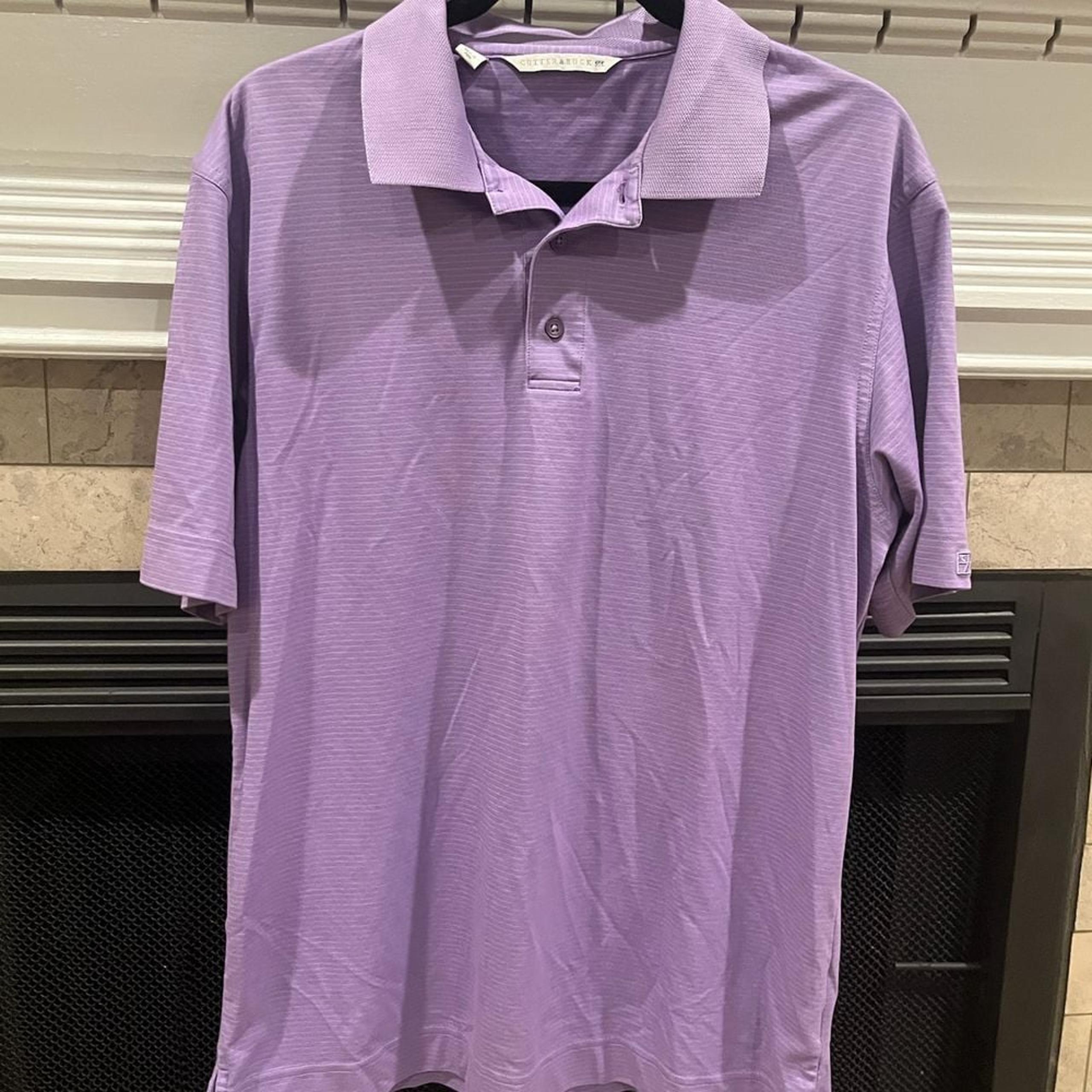 Cutter & Buck Lilac Performance Golf Polo Shirt Athletic Moisture Wicking M/M