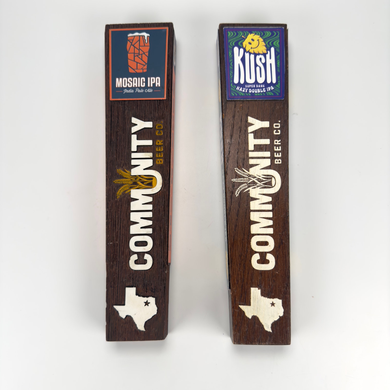 Lot of 2 Community Beer Co 11 Tap Handles Mosaic & Kush Hazy Double IPA RARE