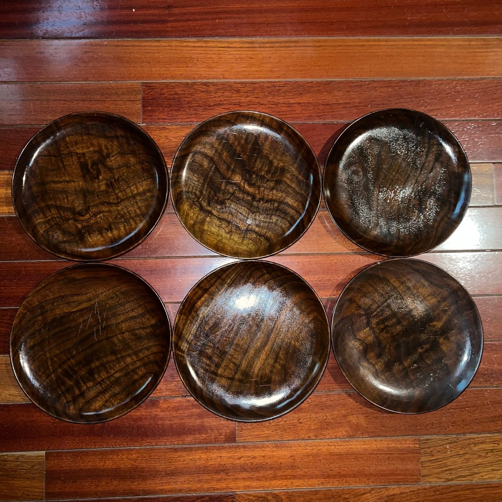 Six Vintage Arcadia Handmade Plates