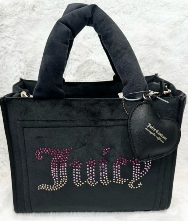 Juicy Couture ombré rhinestones velour Velvet Big spender mini tote bag