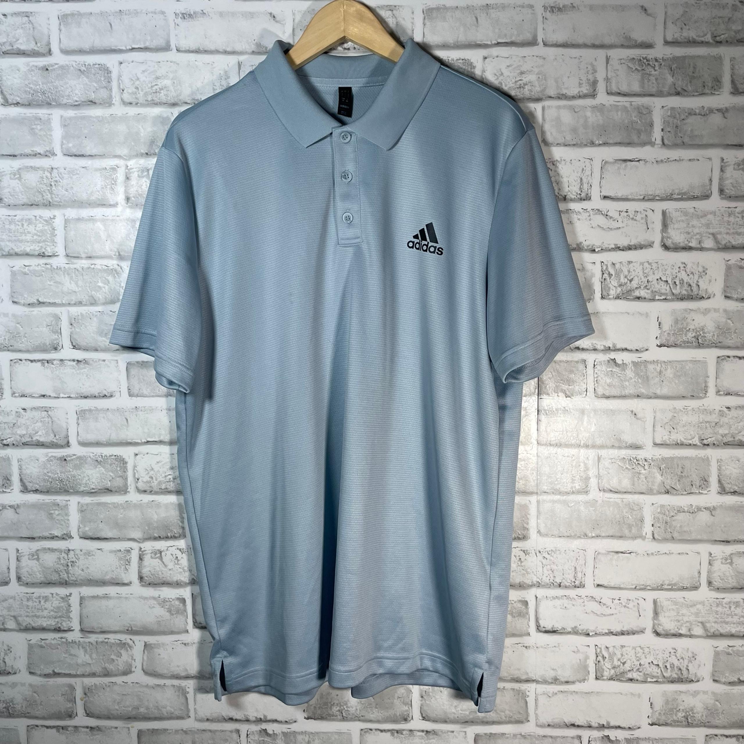 Adidas Light Blue Polo Shirt Mens Size L