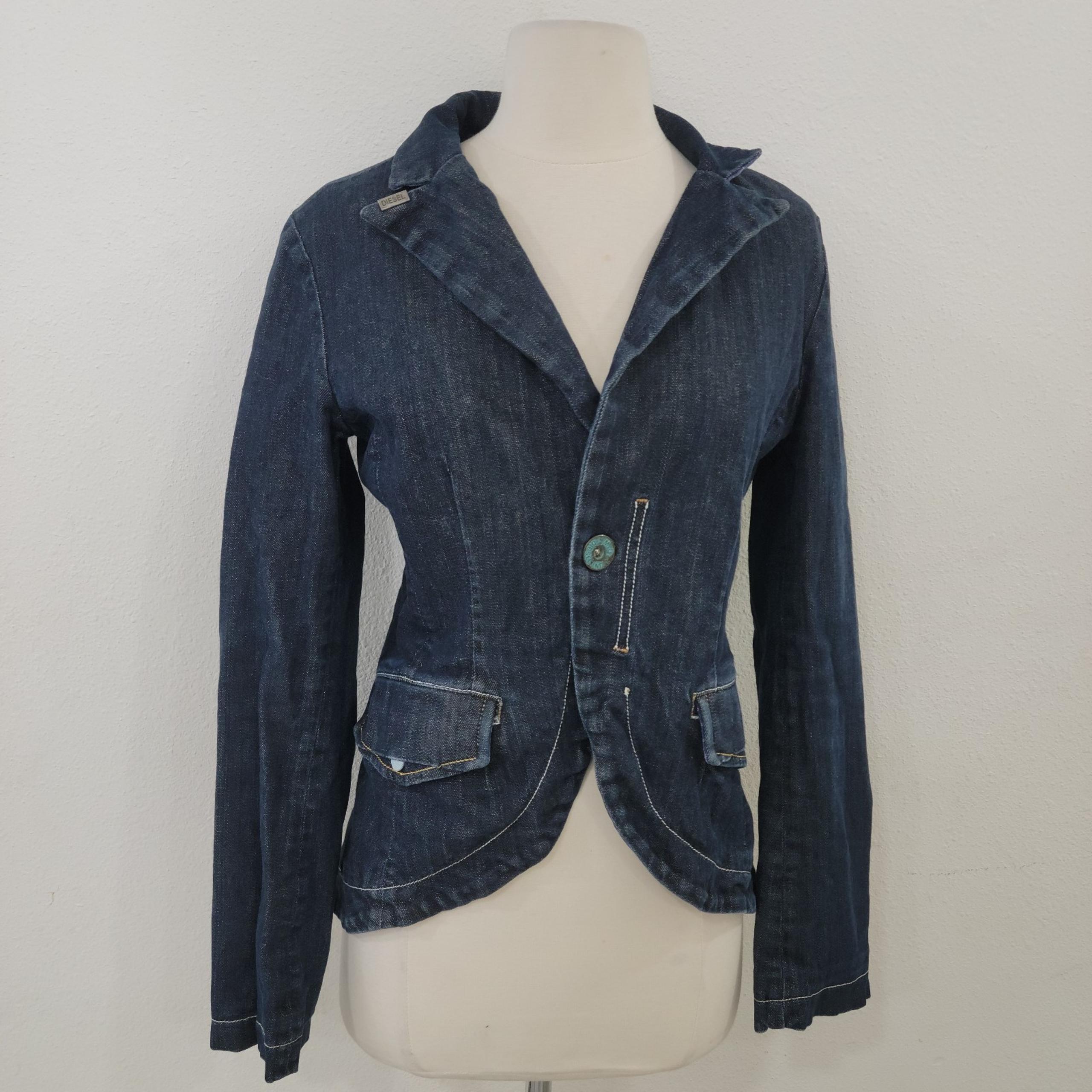 Diesel blue denim blazer with button closure