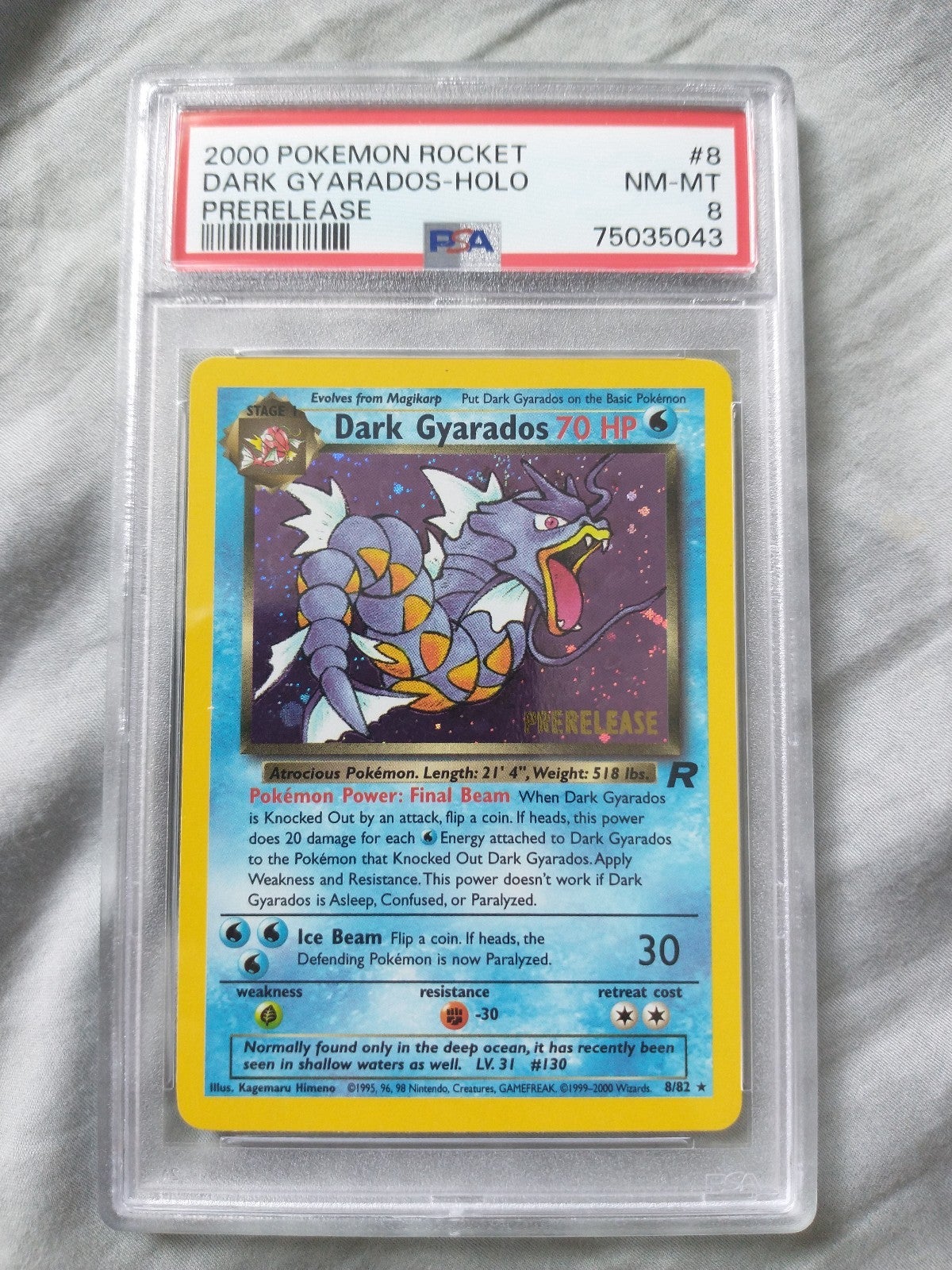 Dark Gyarados Prerelease PSA 8 Pokemon card