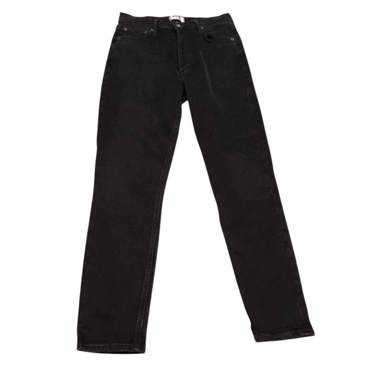 Agolde Women's Nico High Rise Size 28 Slim Denim Button Fly Casual Black Jeans