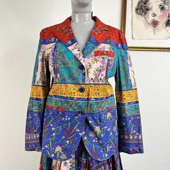 ETRO Paisley Patch Floral Blazer Runway