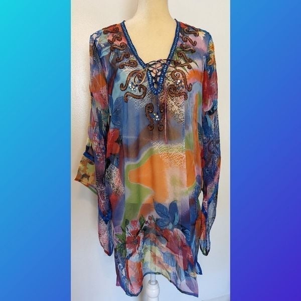 Shape FX Gauzy blouse/cover-up - NWT
