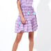 OLIPHANT Women's Printed Tassel Tiered Babydoll Mini Dress Kerala Lavender