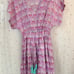 OLIPHANT Women's Printed Tassel Tiered Babydoll Mini Dress Kerala Lavender