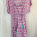 OLIPHANT Women's Printed Tassel Tiered Babydoll Mini Dress Kerala Lavender