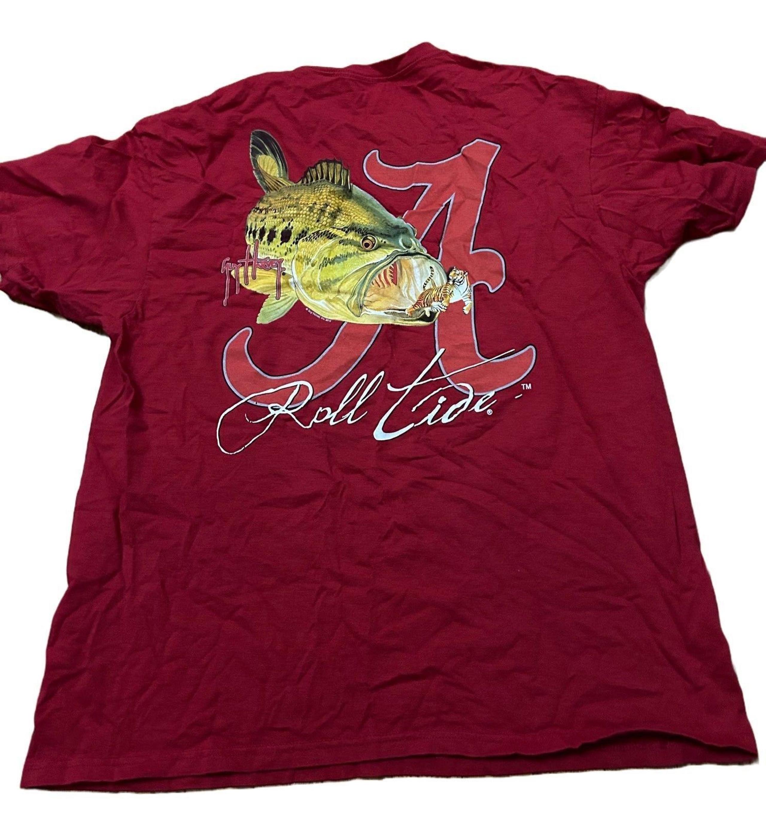 Alabama roll tide fishing guy harvey t shirt