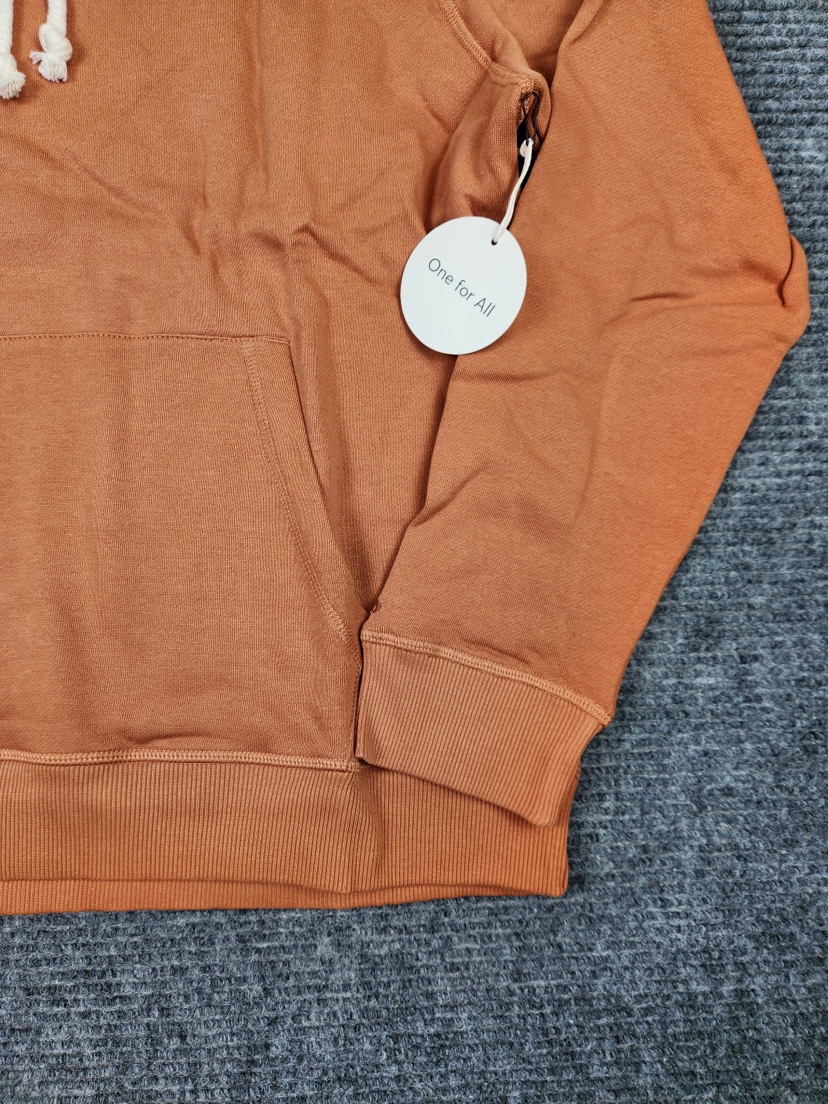 Pact Unisex Amber Brown One For All Hoodie Sweatshirt Organic Cotton NWT Sz L