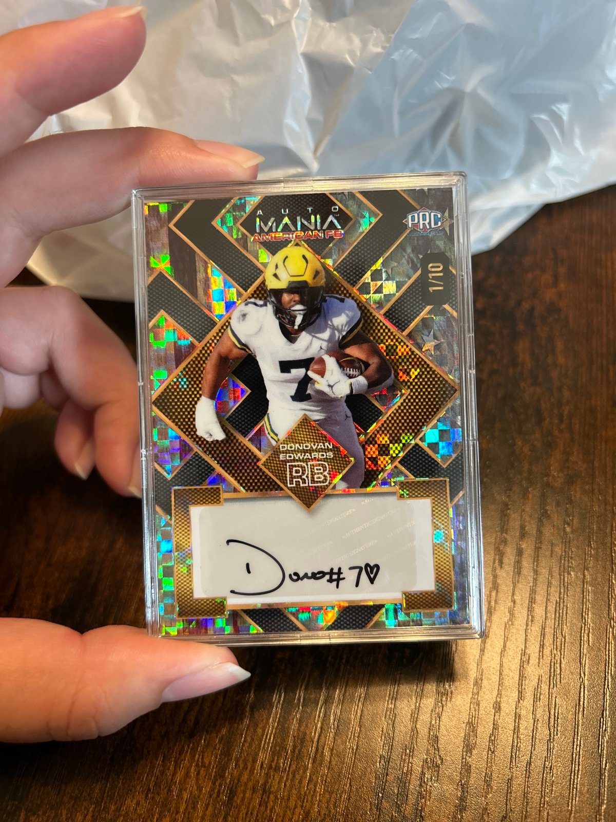 Wild Card Auto Mania American FB Donovan Edwards 1/10