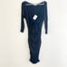 Amalfii Black Long Sleeve Open Front Ruched Midi Dress Small