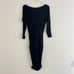 Amalfii Black Long Sleeve Open Front Ruched Midi Dress Small