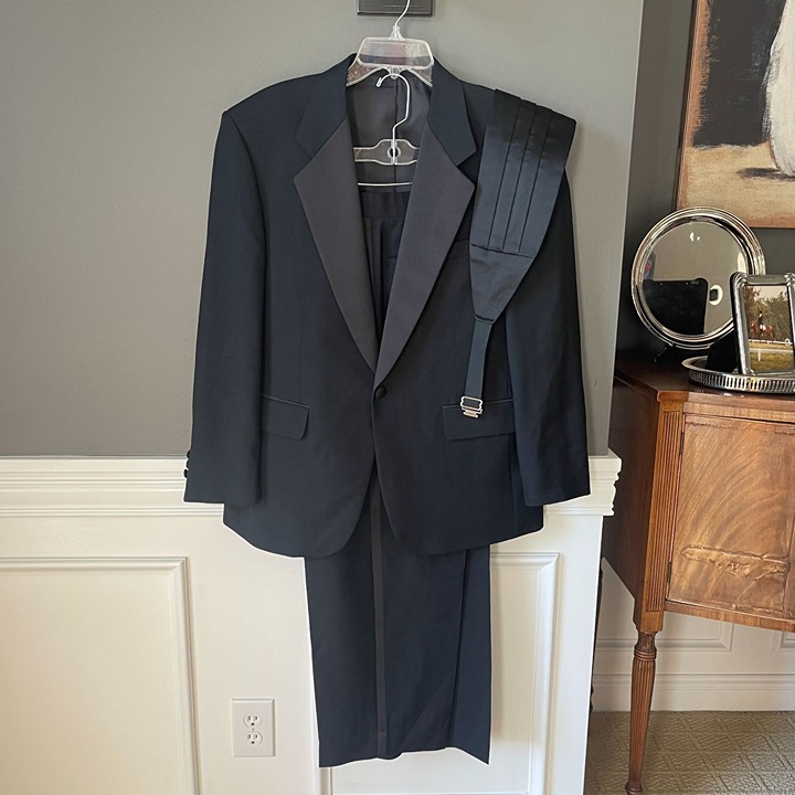 Cricketeer Black Wool Tuxedo Men's Size Jacket Sz 40S Pants Sz 34 x 28