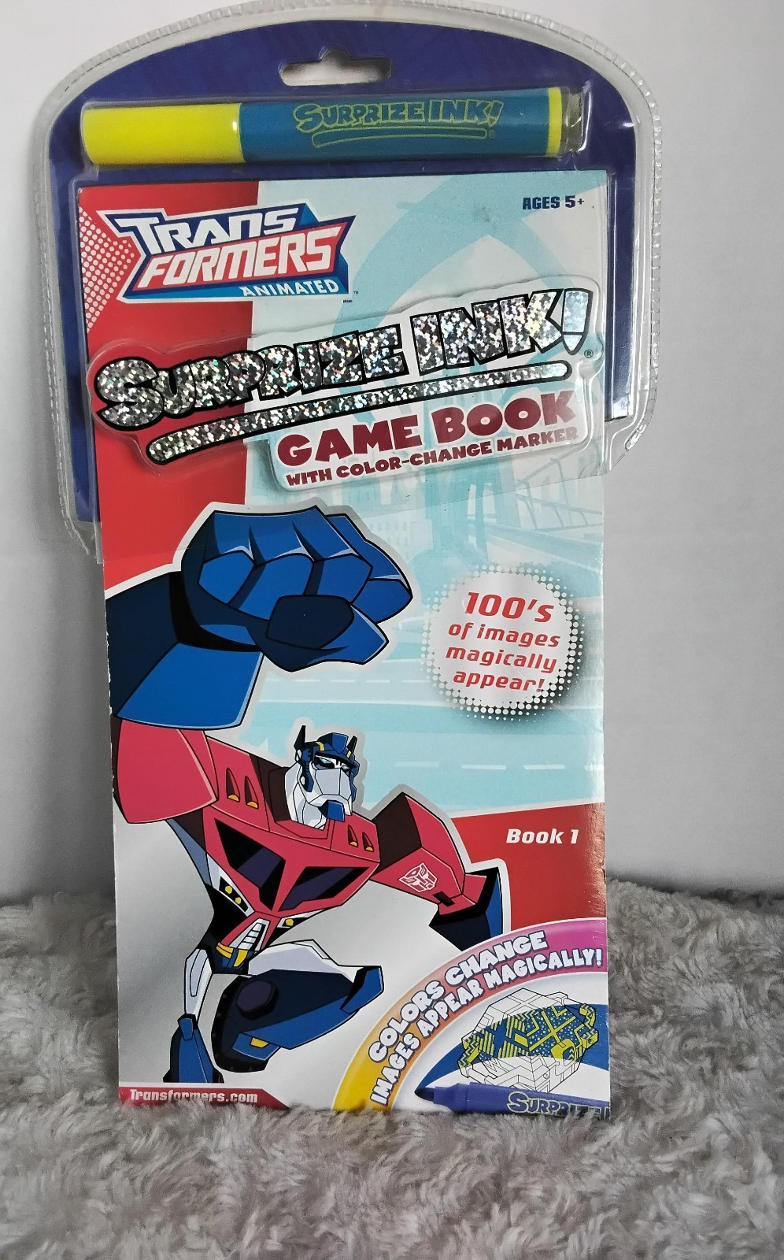 2008 Transformers Animated Surprize Ink Game Book With Color Change Marker.  NEW